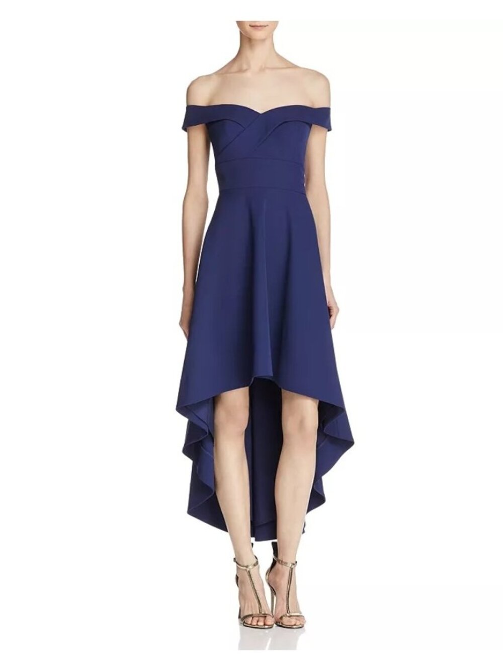 Aidan Mattox Size 14 Royal Blue Sweetheart Neck High Low Gown Cocktail Dress